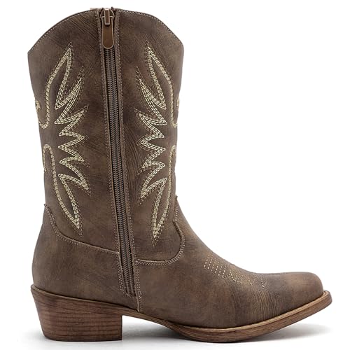 Image of GLOBALWIN Cowboy Boots for Women, Mid-Calf Western Style