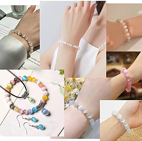 Haamiiqii 60Pcs 6Mm Dark Green Cat Eye Beads Round Loose Gemstone Beads For Jewelry Making Diy Bracelet Necklace #TOP2