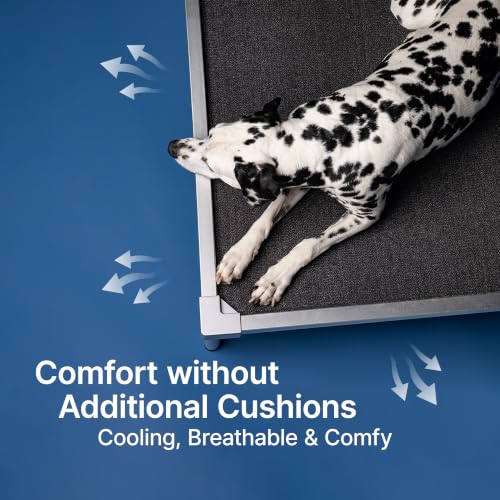 Image of Elevated Dog Beds Large Sized Dog, Chew Proof Aluminum Alloy Heavy Duty Dogs Supplies Cooling Raised Pet Cot Indestructible with Anti-Rust Washable Assembly for Crate Outdoor-48.4 inchx 32.7 inch x 7 inch
