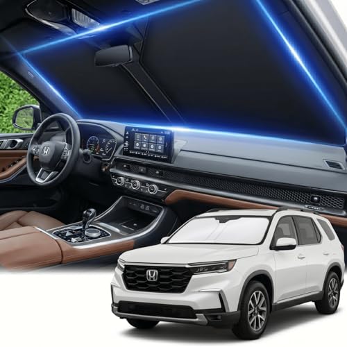 Windshield Sun Shade for Honda Pilot 2016-2024 2025 2026 Sunshade Front Window Shade Custom Fit Pilot Accessories Sun Visor Foldable Shade Blocks UV Rays Accessories