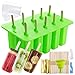 Produktbild EXTSUD Eisformen 10 Popsicle Formen Set | DIY Eiscremeform für Kinder | aus BPA Frei Silikon | mit 50 EIS-Sticks, 50 EIS-Paketbeutel, Reinigungsbürste und Falttrichter, Grün