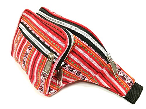 Riñonera étnica Motivos Hippies Playera Piscina Comoda y de Tela (Dorado)