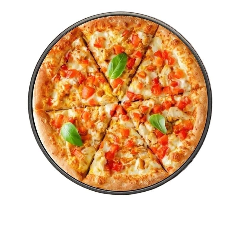 Bandeja Antiadherente para Pizza, Bandeja para Hornear con Agujeros, Redonda, Honda, Molde para Hornear, Horno, Utensilios de Cocina para el hogar, Pizza de Acero (32 cm)