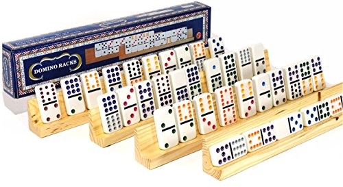 Deluxe Games and Puzzles Dominoe Tile Racks Bundle of 4 Racks