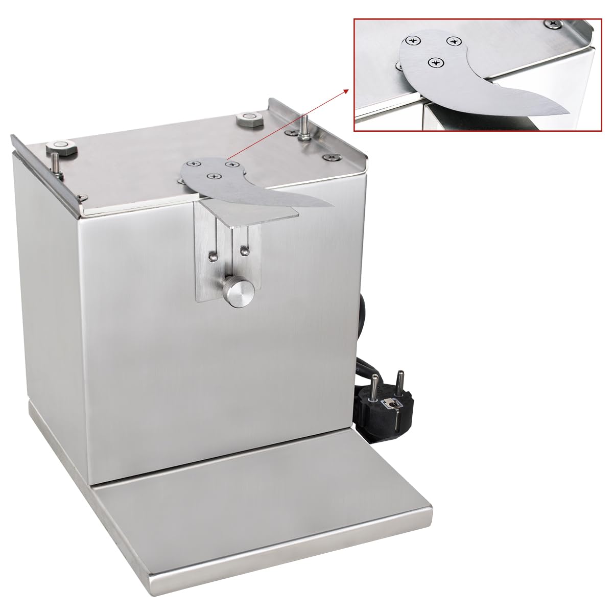 Beeketal 'CSB-3E' Profi Gastro Currywurst Schneider elektrisch mit Schnittstärkeneinstellung von 5-30 mm, Wurstschneider Gehäuse und Messer aus Edelstahl, 135 Watt Motor (wartungsfrei)
