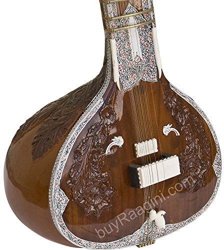 Sitar de style indien Maharaj Pancham – 32 P – Tumba simple – Avec chariot en fibre - Les Beatles, Paul McCartney, John Lennon, RIngo Starr, George Harrison Sitar de style indien Maharaj Pancham - 32 P - Tumba simple - Avec chariot en fibre – Image 6