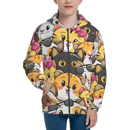 Cute Christmas Gnomes Kid Hoodies Boys Zip Up Sweatshirts Girls Pullover with Pocket3