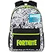 Fortnite Rucksack Kinder Schulrucksack Teenager Jungen Größenanpassbar Ideal für Schule Sport Freizeit Geschenk Idee (Schwarz AOP)