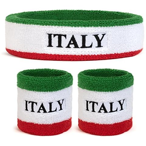 Suddora Italy Headband & Wristbands Set (Includes 2 Wrist & 1 Head Sweatband) Cover