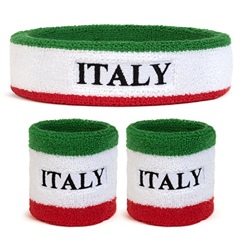 Image of Suddora Country Headband & Wristbands Set (Includes 2 Wrist & 1 Head Sweatband), Highly Moisture Wicking
