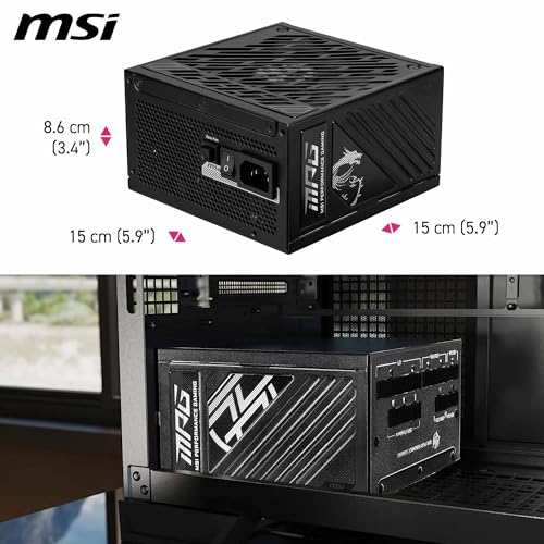 Miniatura 6 de MSI MPG A1250GS PCIE5 Fuente de alimentación, 1250 W, 80 Plus Gold, ATX 3.1, Soporte de GPU PCIe 5.1, Dual Native 12V-2x6, Cable Modular con Conectores bicolores 12V-2x6, Fuente de alimentación ATX