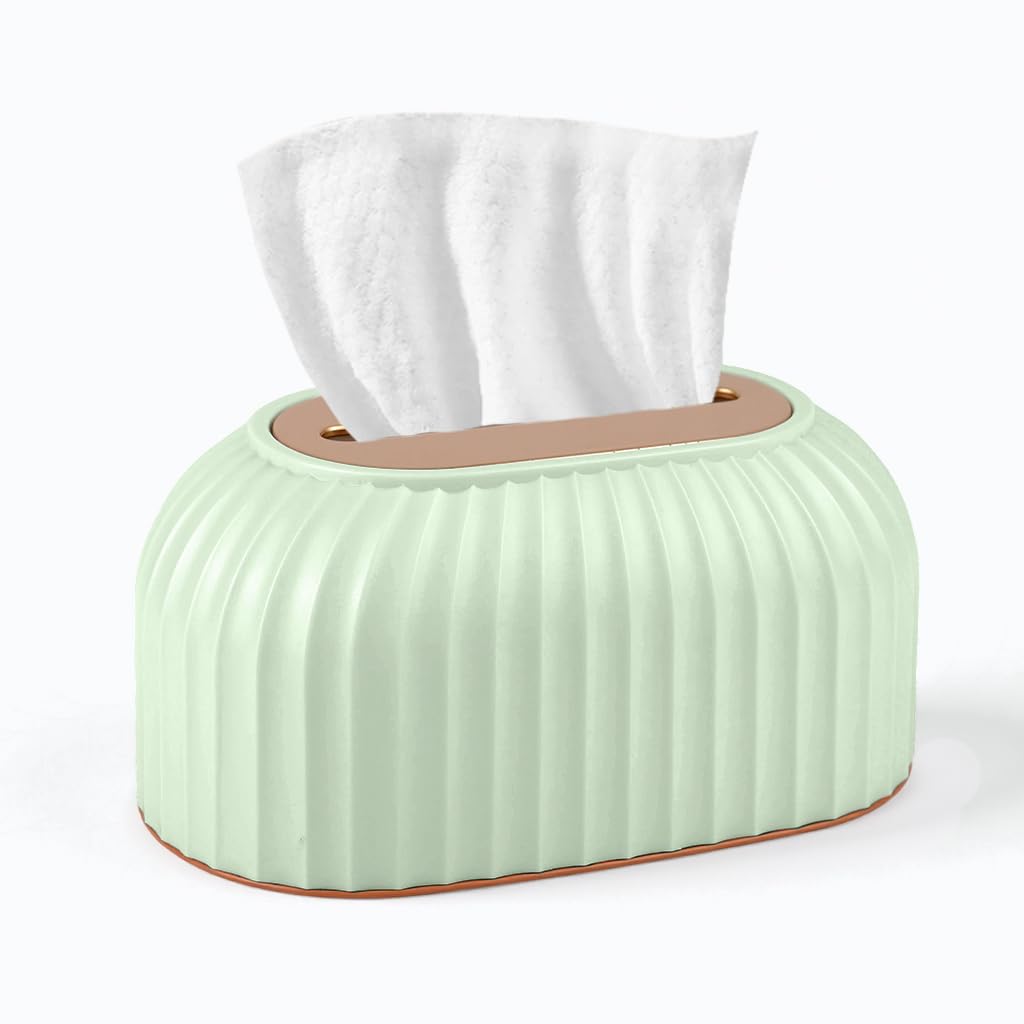 ZIBUYU® Automatic Spring Tissue Paper Box Holder - Car & Desktop Tissue Paper Towel Dispenser for Facial Use, Suitable for Office, Home, Restaurants(Green)