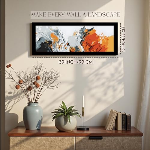 Image of PAINTINGMANTRA Multicolor Abstract Modern Wall Art Framed Luxury Paintings for Home Decoration, Living room, Bedroom and Office Decoration (99x38 CM)