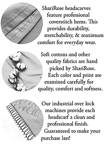 ShariRose Headscarves for Women Pre-tied Bandana Soft Cotton Head Wear Headcover Chemo Cancer Tichel Friendly over 30 Colors!4
