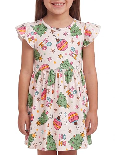Image of Unique Baby Girls' Short Sleeve Everyday Printed Dresses for Kid and Toddler, Sizes 2T-12Y