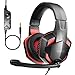 Produktbild DNACC Amicool Stereo Bass Surround/Noise Reduction/Volume Control/Over-Ear Gaming Kopfhörer mit Mikrofon 50MM Treiber 3.5mm Jack Headphone für Laptop PC Mac Computer and Smartphone