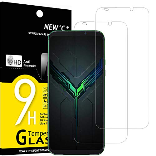 NEW'C 2 Piezas, Protector Pantalla para Xiaomi Black Shark 2, Cristal Templado Antiarañazos,...
