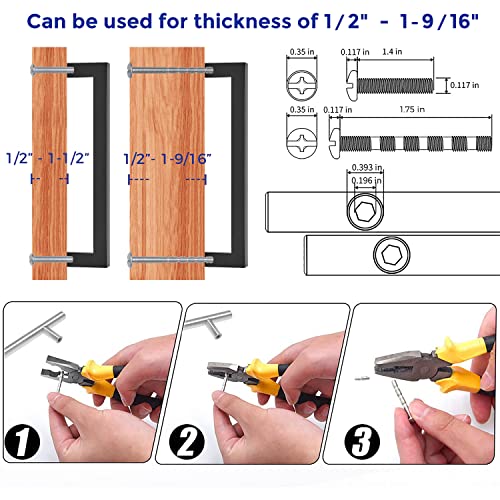 Image of Ravinte 30 Pack 6-1 /4 Inch Kitchen Square Cabinet Handles Matte Black Stainless Steel Drawer Pulls Hardware