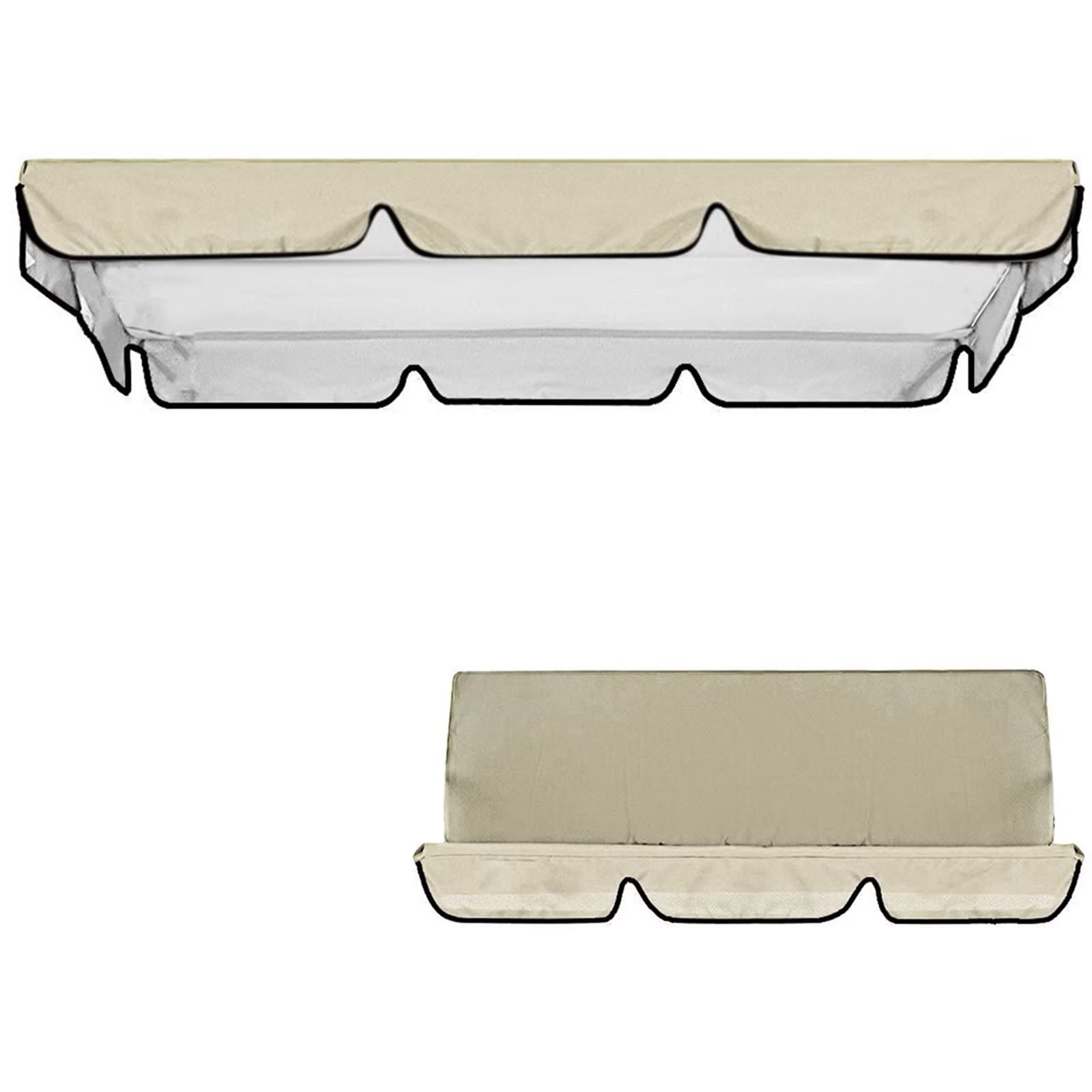 Telas para Toldo Balancin Jardin Exterior,Toldo de Repuesto para Asiento de Columpio Recubrimiento de PU Impermeable,Telas Toldos Columpio Balancin 2/3 Plazas Recambio Balancin Jardin