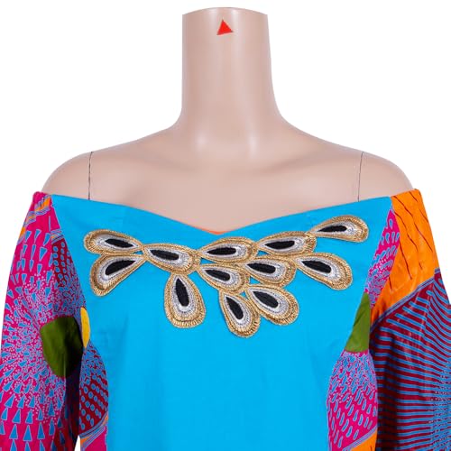 Image of iooiooi Womens African Print Party Maxi Dress Tradition Dashiki Ankara Long Dress & Headwrap