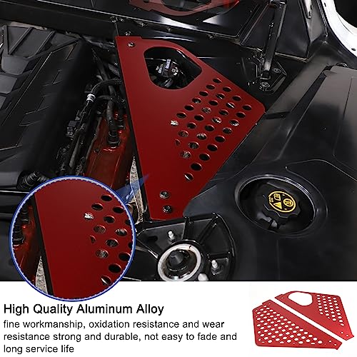 Image of Daeiclru Engine Bay Panel Cover Compatible with Chevrolet Corvette C8 2020-2023, Aluminium Engine Protector Splash Shield, Left Right Engine Case Guards (Style C - Red)