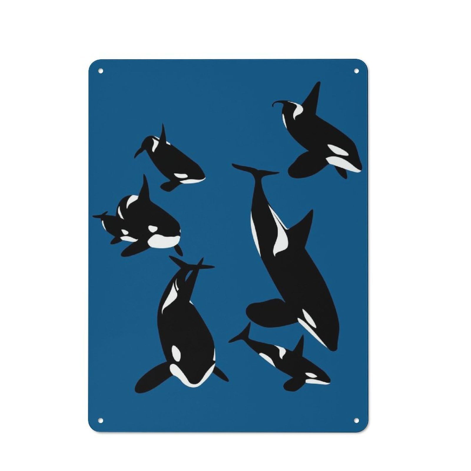 Junmoney Killer Whales Rustic Metal Plaque 40X30cm For Dining Room Or Kitchen, A Housewarming Gift For Dining Room Decor Fans