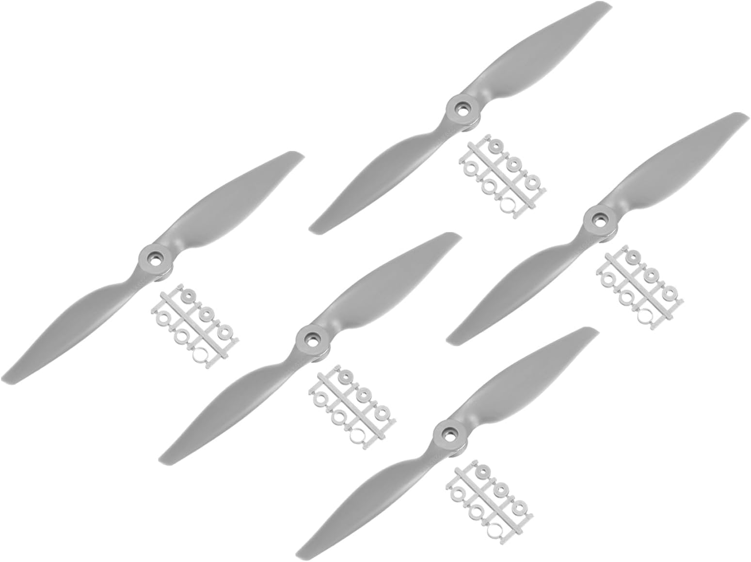 sourcing map 5Pcs 11x5.5 Inch Propeller RC Propellers 2-Vane Blades Props Gray with Adapter Rings for RC Airplane Aircraft Prop Replacement