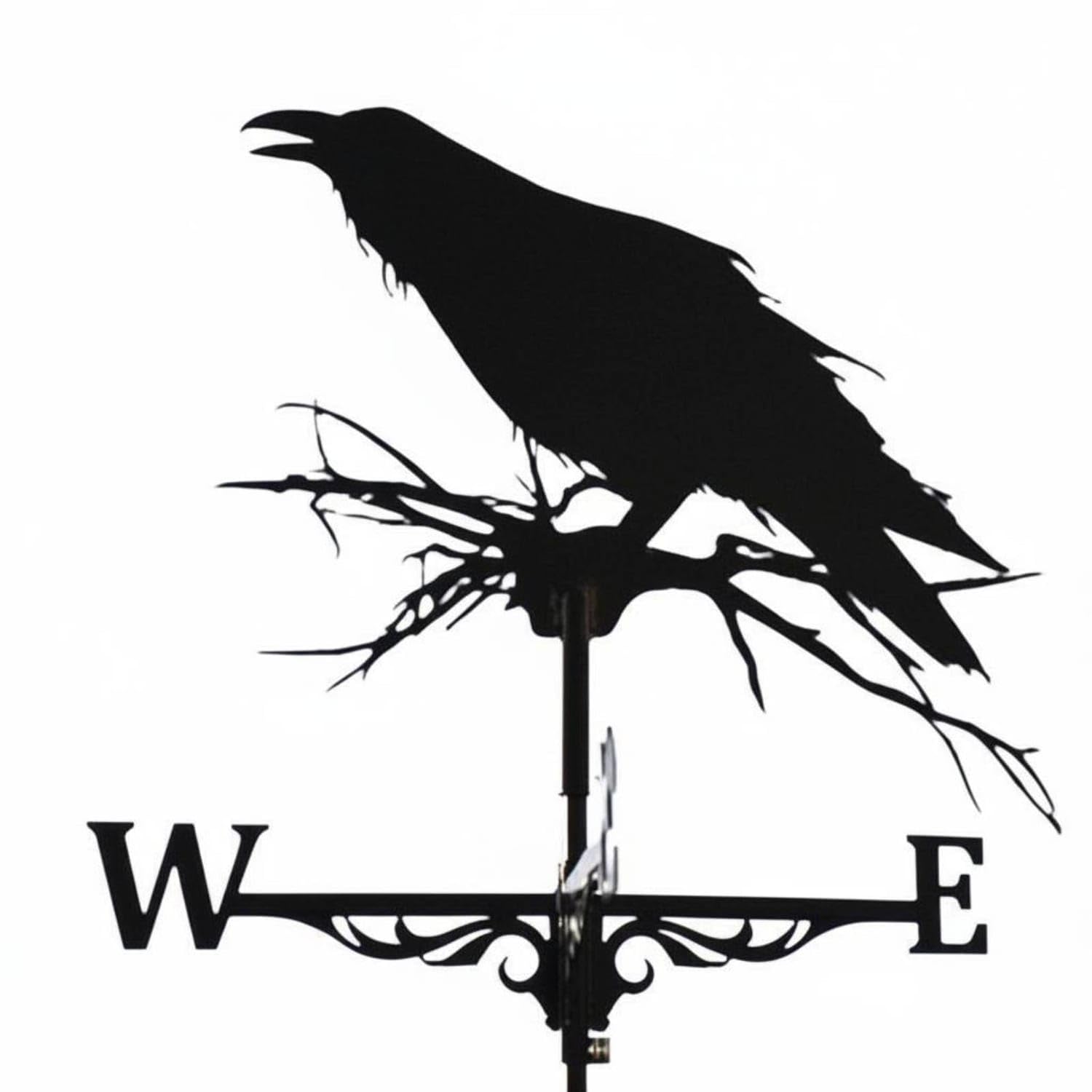 Spray Painted Finish Metal Weather Vane European Design Wind Direction Indicator Long-Lasting Garden Wind Vane Rustproof for Yard, Farmhouse, Shed, Crow-image-41