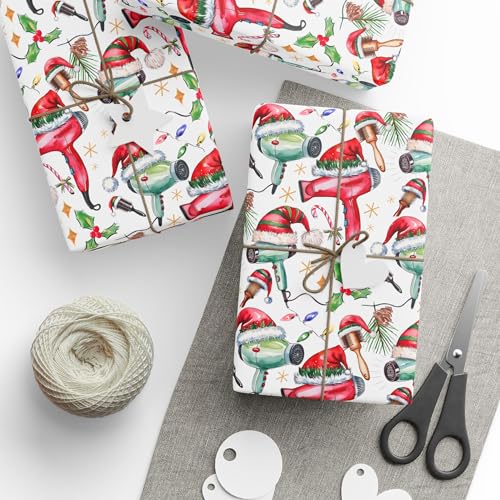 Stylist Christmas Wrapping Paper Roll, Holiday Stylist Gift Wrap, Hair