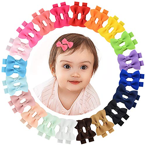 40pcs 2" Baby Girls Hair Bows Grosgrain Ribbon Bows Hair Clips Barrettes