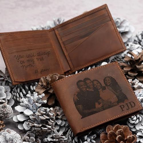 SFdizayn Custom Photo Wallet for Men, Engraved Names Wallet for Him, Personalized Picture Wallet for Husband, Customized Gifts for Boyfriend - Thumbnail 3