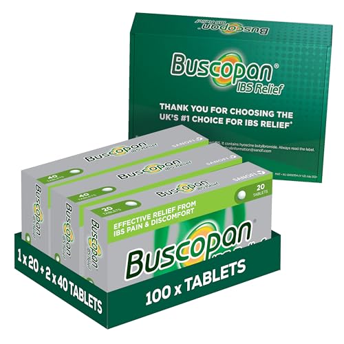 Buscopan IBS Relief Targets the Source of IBS Pain and Cramps Starts to Work in 15 Minutes 100 Tablets Relief from IBS Pain & Discomfort 100 Count