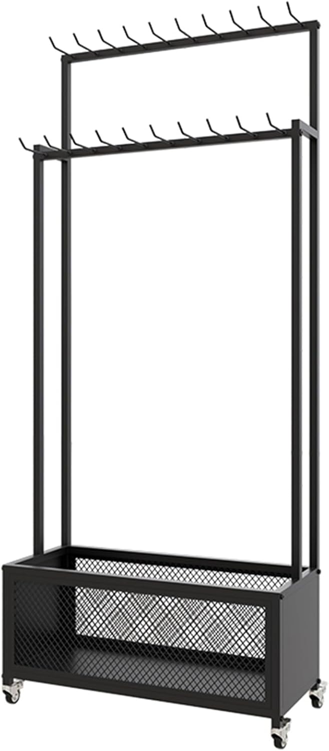 Men's Belt Display Stand,Tie Racks,Commercial Hanging Hook Stands,Clothing Store Retail Storage Holder,Multifunctional Handbag Scarf Umbrella(Black 90x30x156CM)