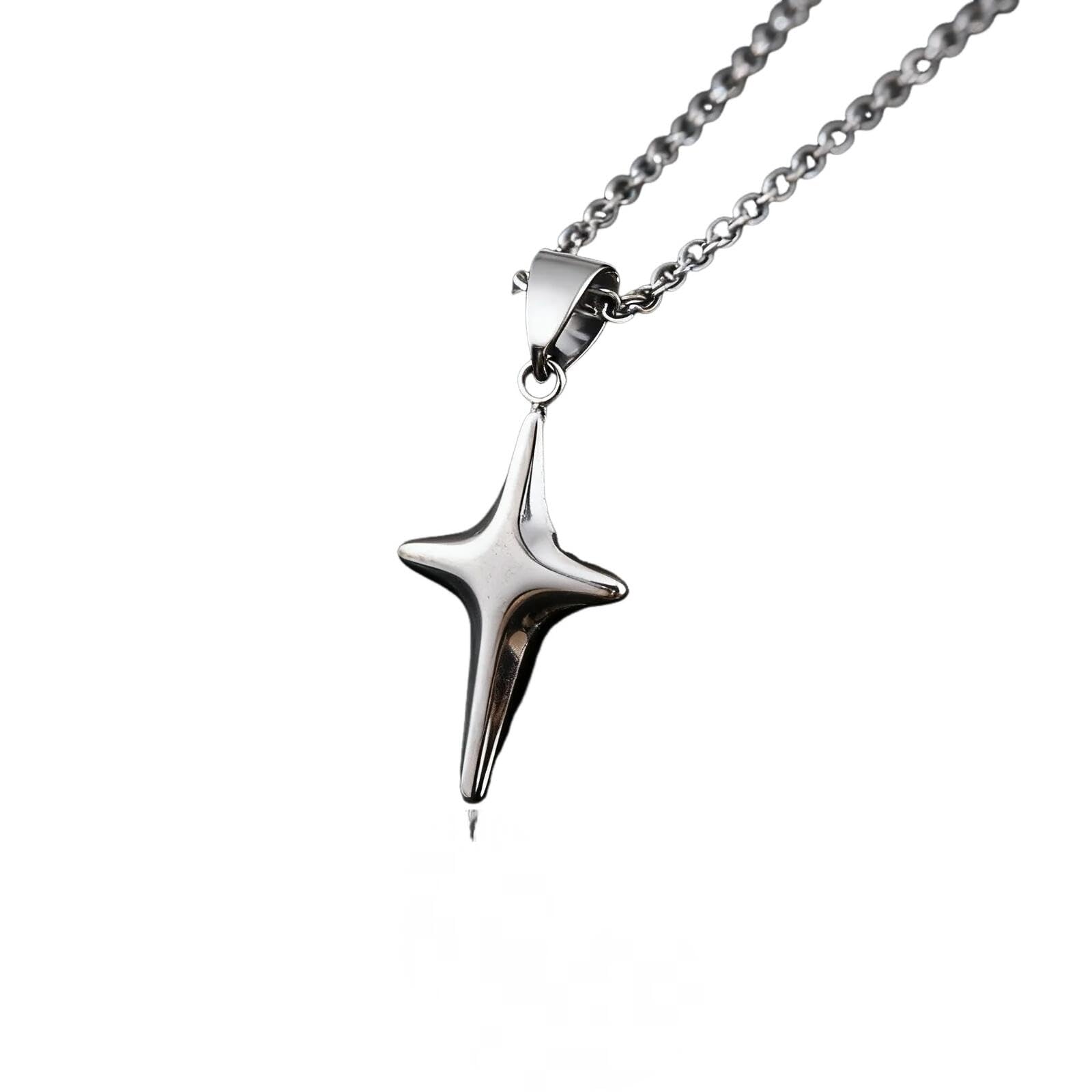 Collar personalizado para hombre y mujer, collar simple y moderno con colgante de estrella, gargantilla de color plateado para hombre, accesorios de joyería punk para fiesta de moda