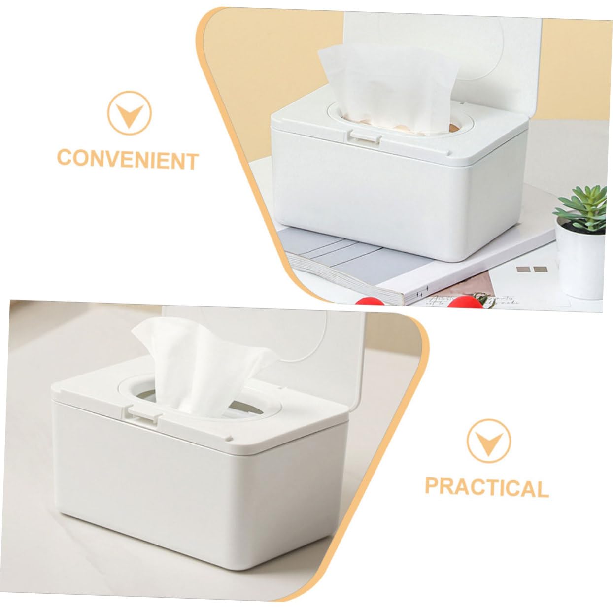 Generico 2 Pezzi Contenitore per Salviette Umidificate Dispenser Portatile per Salviettine Scatola per Uso Facile e Riutilizzabile