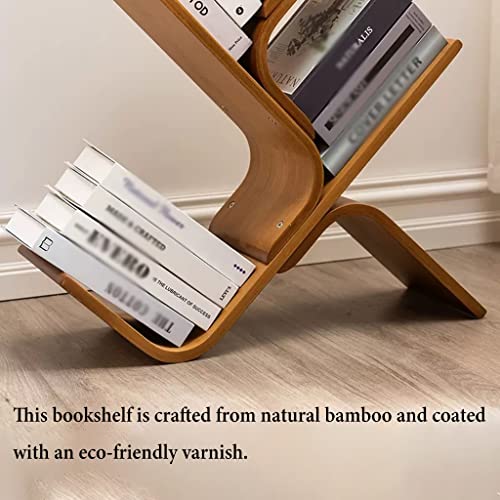 Estantería para libros que ahorra espacio con estantes modulares de madera 6