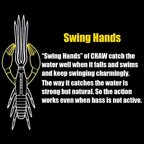 image for XFISHMAN Crawfish-Lures-Bass-Fishing-Jig-Trailers-Soft Plastic 25/30 p