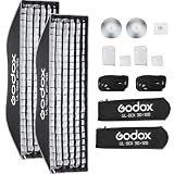 Godox 2pc Quick Release Strip Softbox,UL 12"x47"/30x120cm Bowens Mount Soft Box with Grid,Diffuser,Carry Bag for Studio Strobe Flash Continuous Light,Outdoor Photography Video Recording,Live Streaming Godox 2pc Quick Release Strip Softbox,UL 12"x47"/30x120cm Bowens Mount Soft Box with Grid,Diffuser,Carry Bag for Studio Strobe Flash Continuous Light,Outdoor Photography Video Recording,Live Streaming