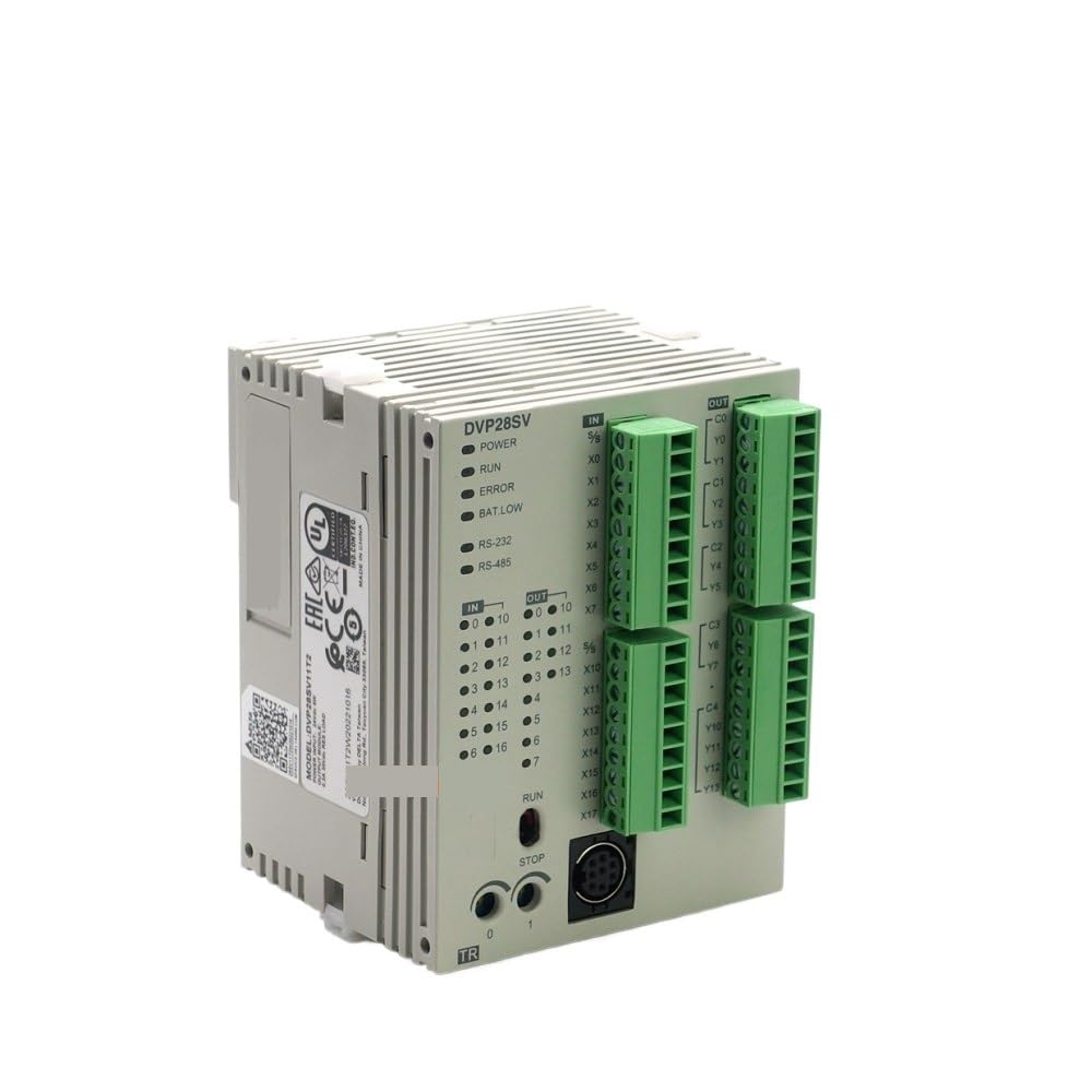 Ysngboper Dvp28sv11s2 1Pcs Dvp28sv11r2 Dvp28sv11t2 Plc 16Di 12Do Transistor Relay 24Vdc Module Programmable Logic Controller(Dvp28sv11s2)