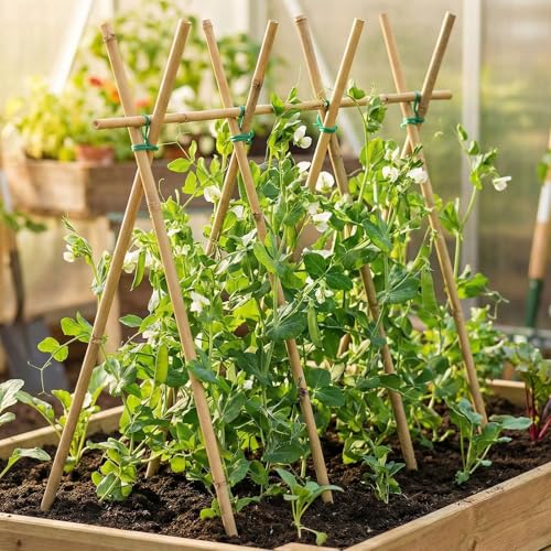 Plant Stakes,18" Natural Garden Bamboo Sticks for Indoor and Outdoor,Paidiem 20Pcs Plant Support Stakes for Beans,Tomatoes and Potted Plants, Plant Climbing Stakes Moss Pole by Paidiem - Image 6