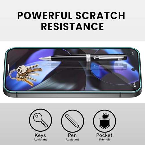 Image of FIRST MART Tempered Glass for Google Pixel 9 & Pixel 9 Pro, 9H Full-Glue Screen Protector, 3D Edge-to-Edge, HD Clear, Oleophobic, Case-Friendly, Black, Pack of 1