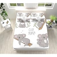 XCQHZYQ Drap Housse 90x190 cm Renard De Dessin Animé Housse Matelas Microfibre Brossée avec Une Rebord Élastique avec Bonnet 30 cm, Convient aux Enfants et aux Jeunes