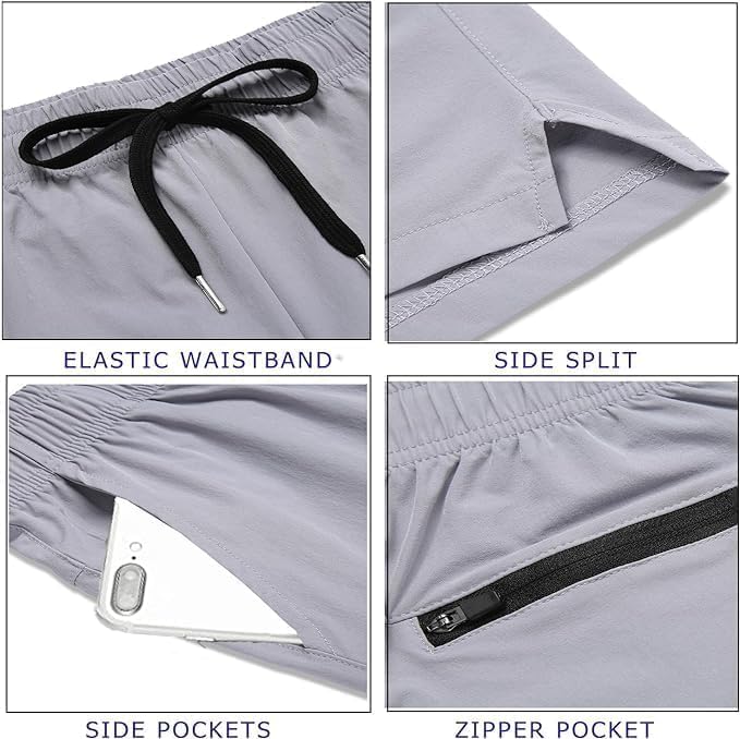 COOFANDY Men's Running Athletic Shorts 5 Inch 2 Pack Gym Workout Shorts Fitted Exercise Hiking Shorts with Zipper Pocket - Image 7