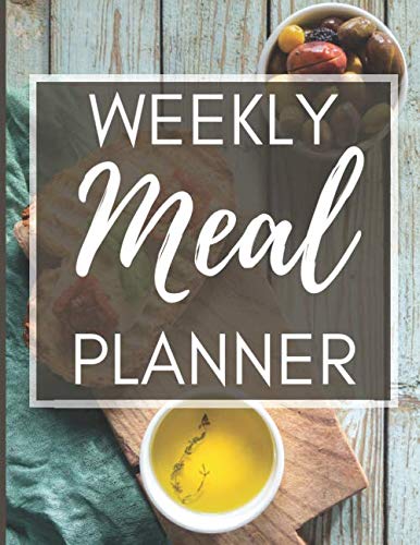 Weekly Meal Planner: 55 Week Food Planner & Grocery Shopping List. Meal Prep Notebook With Calendar For Every Day / Week / Month