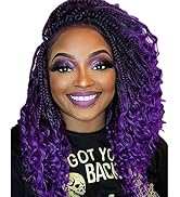 Box Braids Crochet Hair 8 Packs with Curly Ends Goddess Box Braids Bohe Crochet Braids Soft Net S...