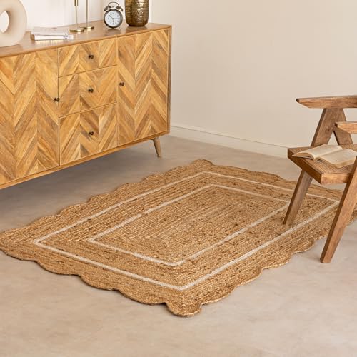 Tapete de yute trenzado HOMEMONDE 182x122 cm