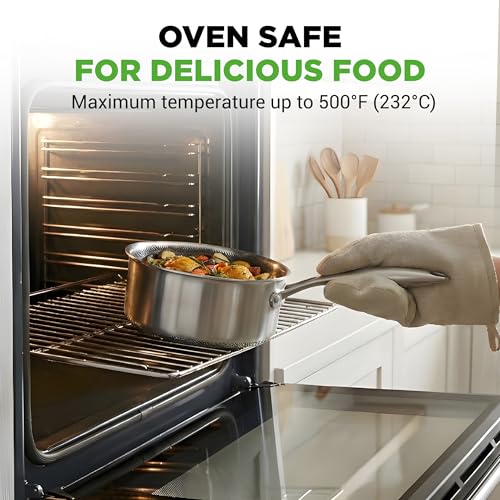 Image of NutriChef 8-Piece Triply Cookware Set Stainless Steel - Triply Kitchenware Pots & Pans Set Kitchen Cookware, Non-Stick Coating - Sauce Pot, Stew Pot, Cooking Pot, Frying Pan, Lids - NC3PLY8Z