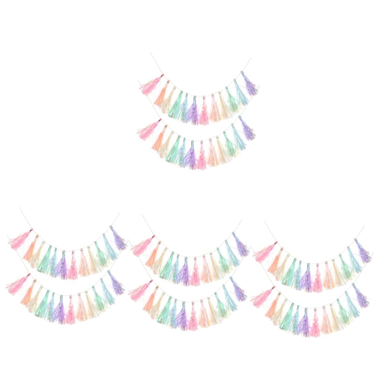 Alipis 4 Juegos De Guirnaldas De Borlas De Cinta Para Fiestas Banderines Con Borlas Para Bodas Y Navidad 2 Unidades X 4