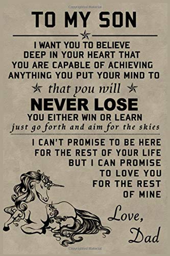 To My Son Notebook Weekly Planner Journal, 100 Pages (6 x 9 Inches) Blank Ruled Writing Journal With Inspirational Quotes, Perfect Diary Notebook ... for Mother Day, Father Day,Christmas,Holiday