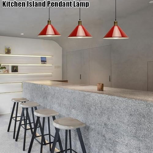 Lámpara moderna de metal con acabado rojo mate y estilo nórdico 6